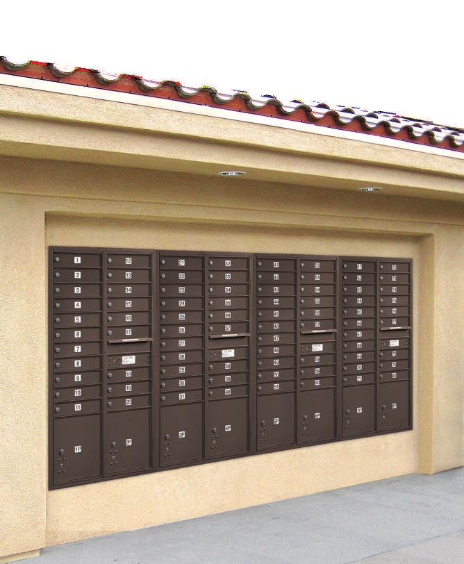 4C Horizontal Mailbox Specifications & Options If Rear Loading: The front of the two (2) high outgoing mail