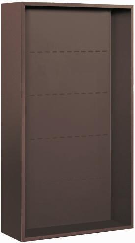 Surface mounted mailbox enclosures feature a durable powder coated finish available in four (4) contemporary colors that match the color of the 4C horizontal mailboxes.