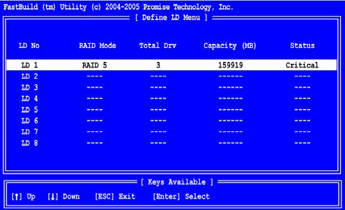 Press Ctrl-F to access the FastBuild utility. 2. From the Main Menu screen, press 3 
