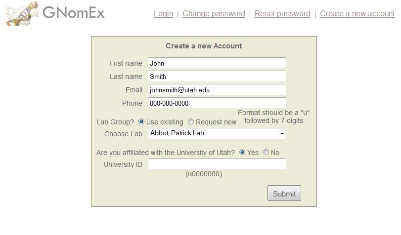 Enter your University ID number Yes, I m affiliated button Submit button 6.