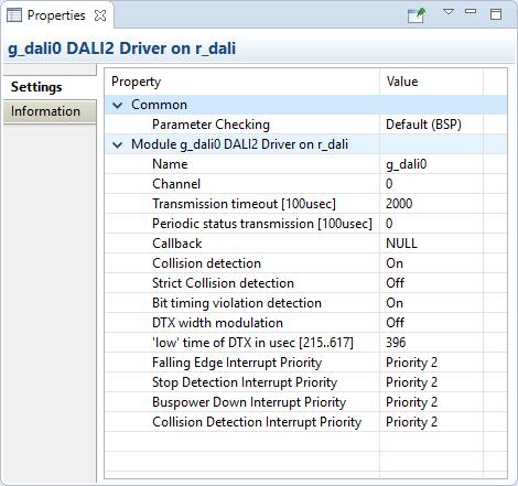 3.1.1 Configuration The configuration of the module is done in the Properties dialog of the module within e2studio.