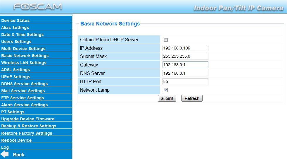 3.6 Basic Network Settings If you want to set a static IP for the camera, select Basic Network Settings. Keep the camera in the same subnet of your router or computer. Figure 3.