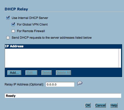 DHCP requests to an external DHCP server (e.g. a Mac running Mac OS X Server).