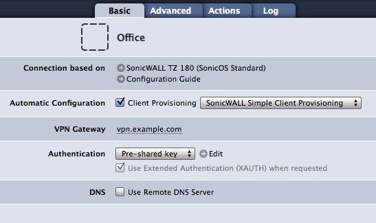 Step 2 Configure the VPN Connection To complete this step, you will need to know your SonicWALL s public IP address or DNS host name.