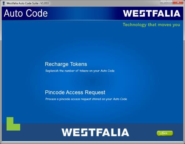 Pincode Access/Tokens 1. Select Pincode Access/Tokens from the menu 2.