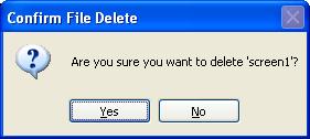 You will be asked to confirm you wish to delete the screen: 4.