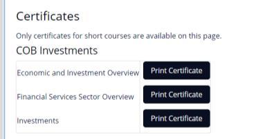 Click the Print Certificate button and print out certificates