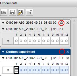 Note: You can modify the composition of customized experiments only. The composition of an experiment, which is the automatic result of a process cannot be modified (see the image below.