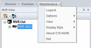 1.8 Maintenance menu Central Management Software for NVR-915