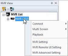 NVR Management: Go to the NVR Management Setting page.