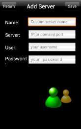 Pause/Play Stop Forward Backward Server List: In the main menu interface, click Server list to see the above picture on the left hand.