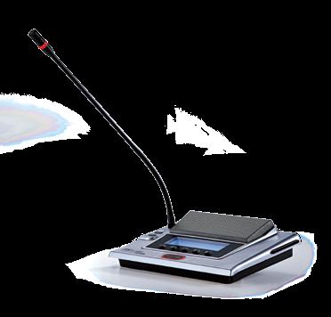 This stand-alone system provides 4 types of conferencing mode, Open, Override, Voice and Apply. It meets most conference requirement. Voting function is also provided.