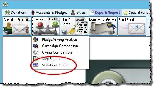 Chapter 5 - Reprts/Exprt 2. Click the Cmpare & Analyzebuttn that appears belw. 3. Click the Statistical Reprt buttn that appears in the adjacent menu.
