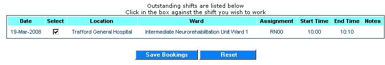 3. Booking a Shift If there are shifts available that match the Trust that you have selected and your assignment code(s) you will be able to book into the shifts of your choice.