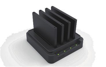 AIM-MCS Multi-Bay Charging Station for AIM Can charge up to 4 batteries simultaneously Overcurrent and overvoltage protection provided LED indicators for monitoring charging status