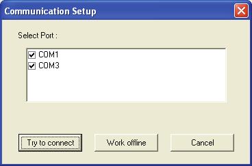 Chapter 2 MicroLogPRO Plus Click on the Logger menu and then select Com setup to open the Communication Setup