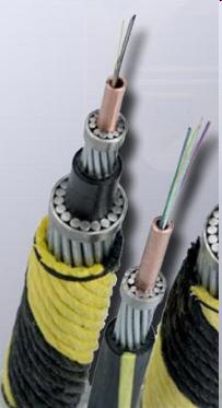 Fiber-Optic Cable A glass or plastic strand that transmits information using light and is made up of one or more optical fibers enclosed together in a sheath or jacket.