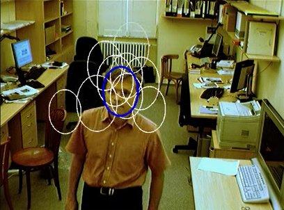 Head tracking based on segmentation static cameras assumed 6/20 motion segmentation, object boundary ellipsoid is