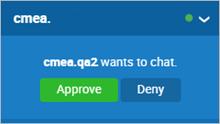 Availability Indicator CHAT allows users to manually set their availability to either Available or Away.