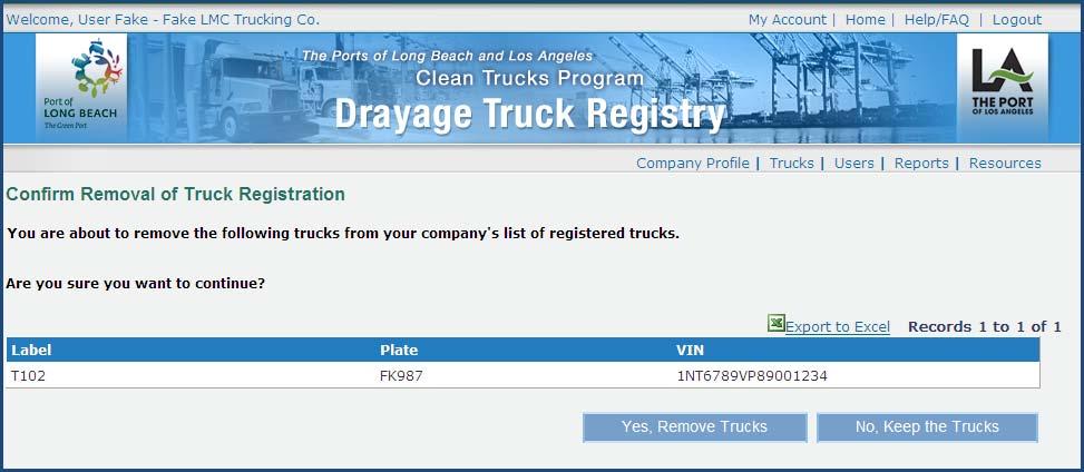 9 How Do I Un-Register a Truck? Step 1. Step 2. Select the Trucks link from the grey menu bar.