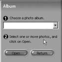 MGI PhotoSuite III SE 2. After selecting Album on the [ Choose a photo album], click an image in the album and click [Open]. 3.