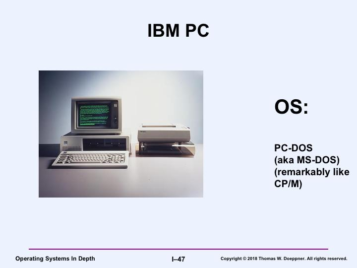 This photo of an early IBM PC is from http://www-