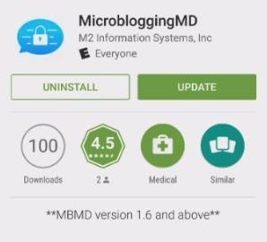 If Update appears beside MicrobloggingMD select it from the list to proceed with the update.