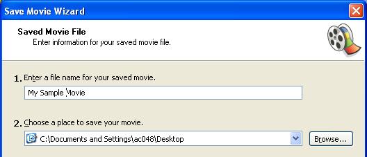 6. Finishing and Publishing Movie Upon completing the video project, you can publish the project as a movie. A movie is a Windows Media file with a.