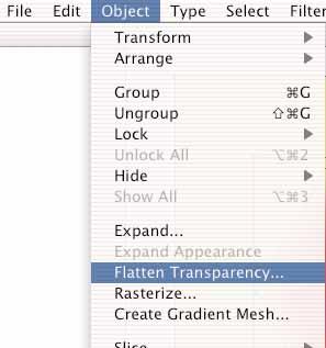 Flattening with Illustrator CS PDFs and.ai files with live transparencies can be flattened using Illustrator CS. Select the image(s) to be flattened or have All selected.