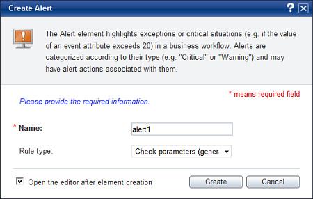 Chapter 3: Using the Analytics Studio Figure 3-6 Create Alert dialog box Creating alert filters Alert filters enable you to control the display of alerts on the Analytics Dashboard.