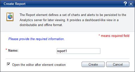Chapter 3: Using the Analytics Studio It is recommended you edit an element's definition immediately after it has been created to configure the advanced settings for the element.