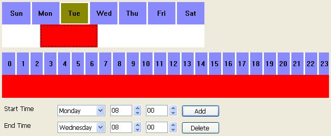 If you click on the weekly timeline control bar, the corresponding time segment on the