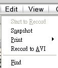 n click Edit > Record to AVI on the menu bar. c. The icon of Record to AVI will then turns into Recording AVI, and a red AVI text string (AVI)