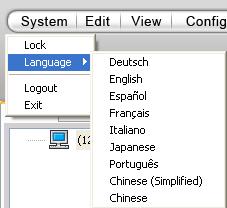 Language Selection ST7501 current supports multi-language user interface, and language options are availabe in: English, Deutsch, Español, Français, Italiano, 日本語, Português, 簡体中文 and 繁體中文.