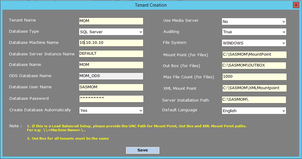 36 Chapter 5 Tenant-Related Configuration Tasks Figure 5.1 Tenant Creation Enter the following information: a. Enter a tenant name.