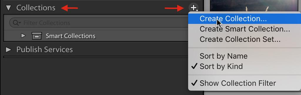 Collections Think of Collections as virtual folders, another way to organize your images within Lightroom.