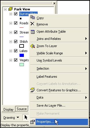 Layer Properties The Layer Properties dialog allows you to view and/or control all aspects of a layer such as: How to draw or symbolize the layer How to display selected features What data source the