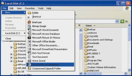 Figure 2-13 A menu-driven interface: Windows Explorer in