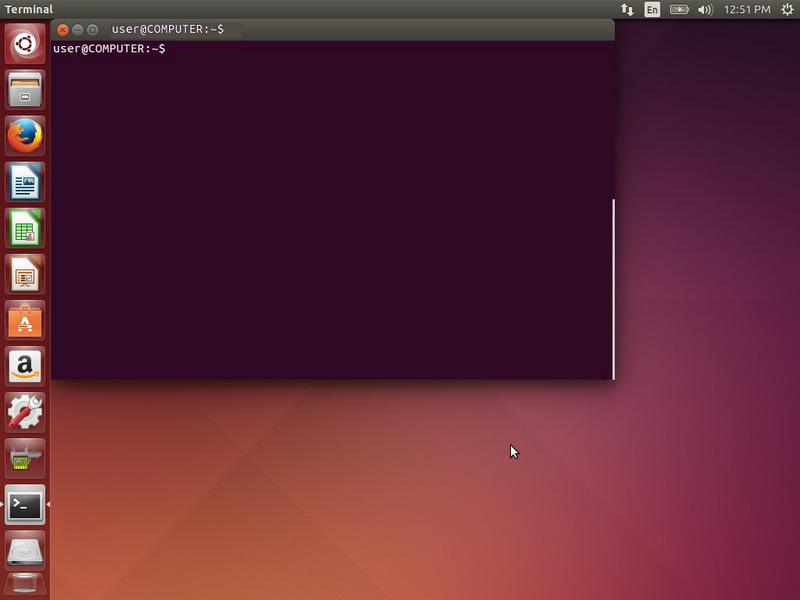 (In Ubuntu, you can open a terminal window by clicking the Ubuntu icon in the top left of your screen.