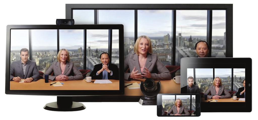 AUDIO AND VIDEO CONFERENCING SOLUTIONS Extend HD video collaboration across an organization without straining IT resources Built-in firewall traversal enables secure company-to-company video calling
