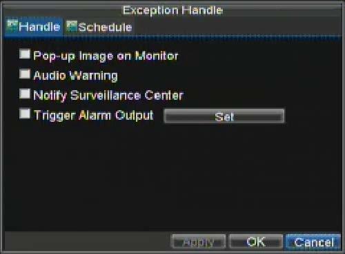 Select the Handle tab to configure exceptions handling. Exception trigger options are further explained in the next section (See Understanding Exception Trigger Options). Figure 15.