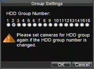 Figure 2. HDD Group Settings Menu 5. Select OK to save and exit menu. Note: By default, all HDDs belong to group 1. Setting HDD Status You may change the behavior of your HDD by changing its status.