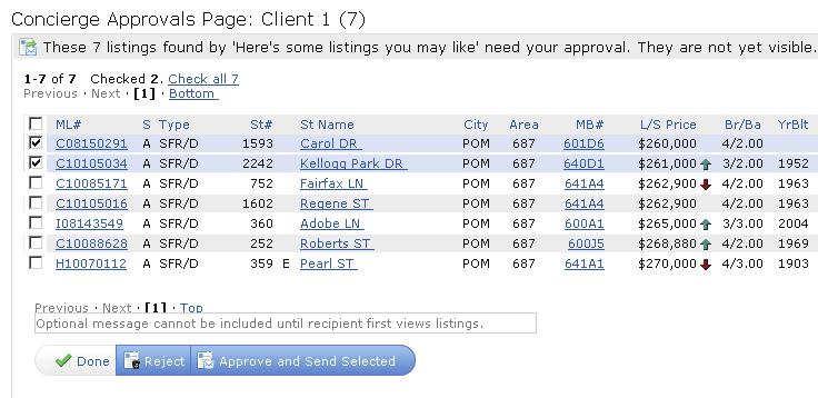 When your Auto Email finds additional listings that match your criteria you will see a notification in the Concierge Widget on the Home tab and at the top of most pages in the CRMLS Matrix Platform.