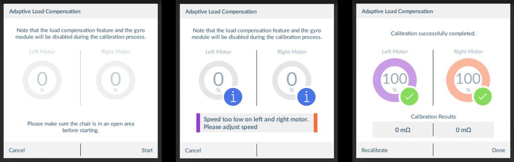 4.3.9.1 Adaptive Load Compensation calibration The ALC calibration utility calculates motor resistance values to help provide more consistent motor speed.