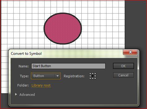 9. Select the OVAL>RIGHT CLICK>Convert to Symbol 10.