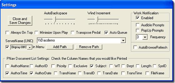 Configuration ichannel offers a variety of audio settings you can configure to meet your needs. Start by going to File>Settings in the menu bar. You will get a window like the one below.