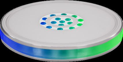 SMARTDISK Full color and pixel controlled table center with battery 39x0.25W RGBW LEDs BATTERY Up to 8 hours in full-on white IP RATE Waterproof structure IP 54 TECHNICAL SPECIFICATIONS Source: 39x0.