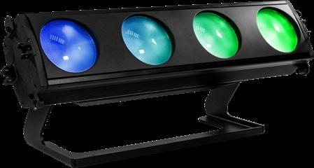 ARENACOB4FC IP multifunctional FullColor LED blinder 4x75W RGBW COB LEDs CONTROL DMX512, RDM Pixel2Pixel Control IP RATE IP 65 for outdoor events ARENACOB4FC is a full color LED replacement for a