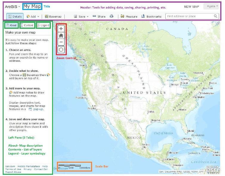 The Make your own map notes can be closed by clicking on the arrow. 4. Grab, hold, and move the map to pan and see the rest of the world.