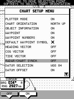 7 The radar and chart windows are synchronised and the cursor is 'homed' on the vessel Move the chart cursor - you can see chart cursor move on the radar screen.